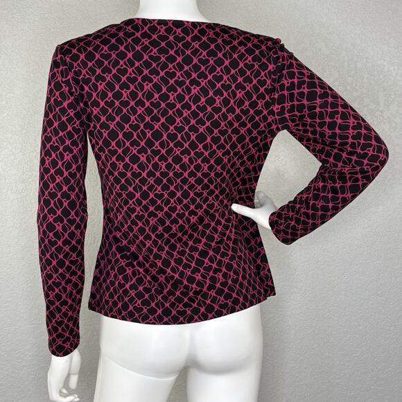 Y2K Babydoll Top Sz Petite S Beaded Whimsygoth Hot Pink Black Fairy Hearts - Picture 3 of 7